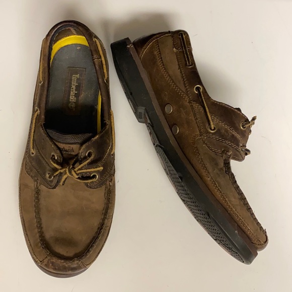 TIMBERLAND Brown Leather Loafer Classic Boat Shoes main image 15